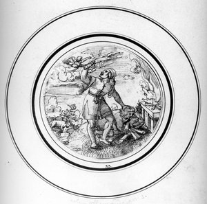 Ofiara Izaaka (pióro i atrament)