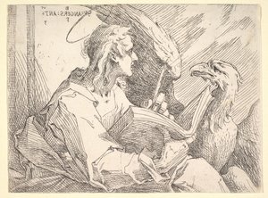 Św. Jan Ewangelista, ca. 1596. autorstwa Bartholomaeus Spranger