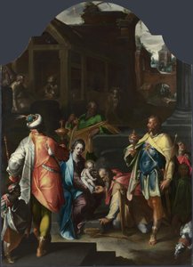 Adoracja Królów, ok. 1595 autorstwa Bartholomaeus Spranger