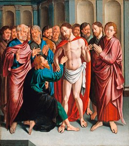 ""Niedowierzanie św. Tomasza"" Obraz Bartholomaeusa (Barthel) Bruyn mówi pierwszy (1493-1555), - Olej na desce Wym. 62x56 cm Staatliche Museen, Berlin