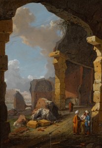 Rzymskie ruiny z postaciami w turbanach autorstwa Bartholomeus Breenbergh