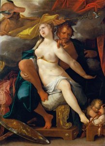 Wenus i Mars ostrzegane przez Merkurego autorstwa Bartholomeus Spranger