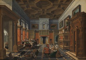 Wnętrze z firmą Firma we wnętrzu autorstwa Bartholomeus van Bassen
