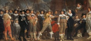 Kompania Milicji Okręgu VIII pod dowództwem kpt. Roelofa Bickera Oficerowie i inni Gwardia Obywatelska Okręgu VIII w Amsterdamie pod dowództwem kpt. Roelofa Bickera i porucznika Jana Michielsza Blaeuwa
