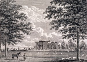 Brockwell Hall, Herne Hill, Lambeth, Londyn, 1820 autorstwa Bartholomew Howlett