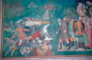 Fresk Izraelitów przekraczających Morze Czerwone, XIV w.