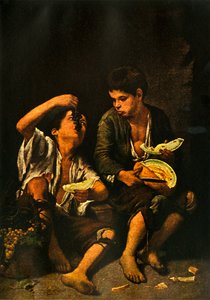 Chłopcy jedzący owoce, 1645, 1938