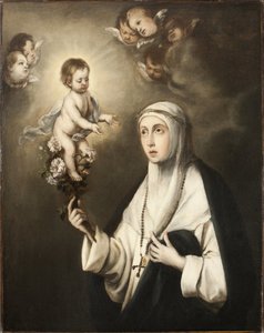 Rose de Lima (Isabel Flores de Oliva) (1586-1617) - Święta Róża z Limy, autorstwa Murillo, Bartolome Esteban, Kopia po . Olej na płótnie. Wymiar : 93x76 cm. Muzeum Narodowe w Sztokholmie autorstwa Bartolomé Esteban Murillo