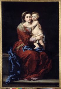 Dziewica różańca. Madonna ma dziecko. Obraz Bartolome