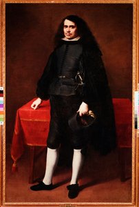 Portret dżentelmena z długimi włosami i truskawkowym kołnierzem (olej na płótnie) autorstwa Bartolomé Esteban Murillo