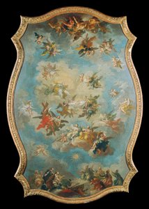 Kult Imienia Mariae - Boska Rada Odkupienia - Upadek Aniołów autorstwa Bartolomeo Altomonte