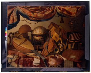 Martwa natura z instrumentami muzycznymi autorstwa Bartolomeo Bettera