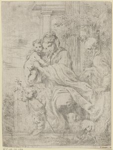 Święta Rodzina z młodym Janem Chrzcicielem autorstwa Bartolomeo Biscaino