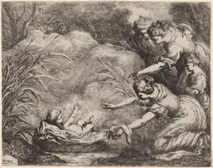 Znalezienie Mojżesza autorstwa Bartolomeo Biscaino