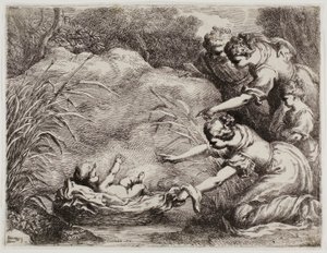 Znalezienie Mojżesza autorstwa Bartolomeo Biscaino