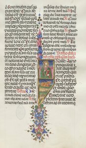 Mszał: Fl. 131: Św. Łukasz z bykiem, 1469. autorstwa Bartolomeo Caporali
