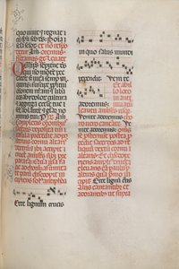 Mszał: Fl. 148: Muzyka do Oto drzewo krzyża..., 1469 autorstwa Bartolomeo Caporali