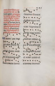 Mszał: Fl. 153: Muzyka na Exultet, 1469 autorstwa Bartolomeo Caporali