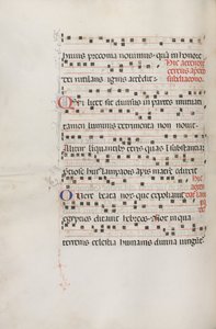 Mszał: Fl. 156v: Muzyka dla Exultet, 1469 autorstwa Bartolomeo Caporali