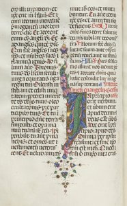 Mszał: Fl. 22v: Liście z rybami, 1469. autorstwa Bartolomeo Caporali