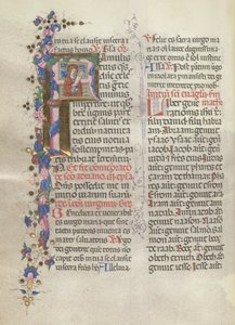 Mszał: Fl. 311v: Św. Anna trzymająca nowonarodzoną Dziewicę, 1469.
