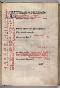 Mszał: Fl. 4r: Strona kalendarza marcowego, 1469. autorstwa Bartolomeo Caporali