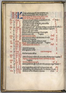 Mszał: Fl. 6v: Strona kalendarza sierpnia, 1469. autorstwa Bartolomeo Caporali