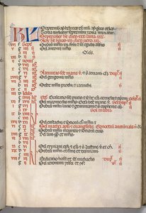Mszał: Fl. 7r: Strona kalendarza września, 1469. autorstwa Bartolomeo Caporali