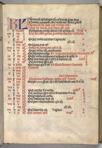Mszał: Fl. 8r: Listopadowa strona kalendarza, 1469. autorstwa Bartolomeo Caporali