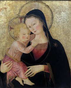Dziewica z Dzieciątkiem, szczegół. (malarstwo)