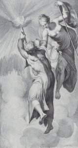 Minerwa asystująca Prometeuszowi w próbie wspięcia się na niebiosa, 1756. Twórcy: Bartolomeo Crivellari, Gabriel Söderling. autorstwa Bartolomeo Crivellari, Gabriel Söderling