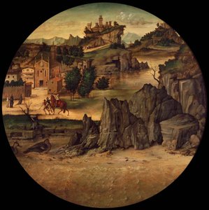 Krajobraz z zamkami autorstwa Bartolomeo Montagna