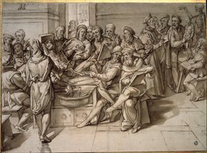 Wykład anatomii wygłoszony przez Michelangelo Buonarroti dit Michelangelo (Michelangelo lub Michel Ange
