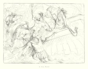 Walka morska (litografia) autorstwa Bartolomeo Pinelli