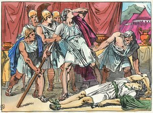 Alexandre Wielki, będąc pijanym, zabił Clitusa autorstwa Bartolomeo Pinelli