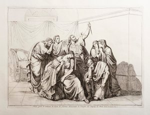 Brutus przysięga pomścić śmierć Lukrecji i wygania ród Tarkwiniuszów z Rzymu autorstwa Bartolomeo Pinelli