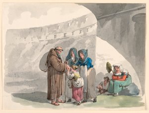 Rysunek, Pozdrowienie pustelnika, 1807-08 autorstwa Bartolomeo Pinelli