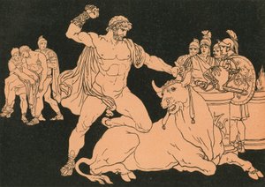 Entellus zabija Byka autorstwa Bartolomeo Pinelli
