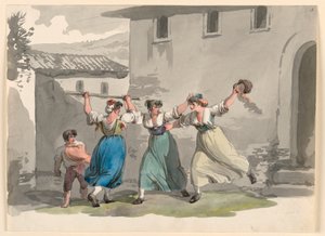 Walka kobiet w Rzymie autorstwa Bartolomeo Pinelli