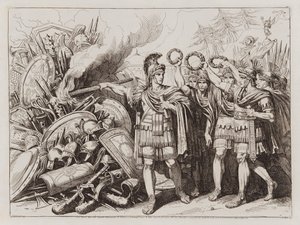 Gajusz Mariusz palący broń Cymbrów i Teutonów