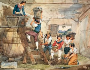 Kombajny przynoszące winogrona do tłoczenia autorstwa Bartolomeo Pinelli