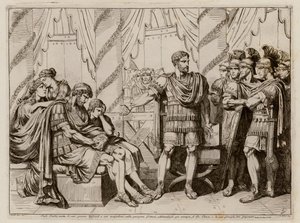 Lucius Aemilius Paullus Macedonicus wskazujący na pokonanego króla Macedonii Perseusza