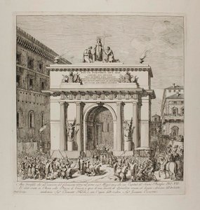 Triumfalny wjazd Piusa VII do Rzymu 24 maja 1814 r. autorstwa Bartolomeo Pinelli