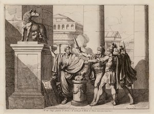 Przysięga Horatii (akwaforta) autorstwa Bartolomeo Pinelli
