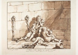 Ugolini della Gherardesca i jego synowie w Wieży Głodu autorstwa Bartolomeo Pinelli