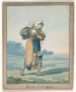 Kobieta z Antigoli, ilustracja do książki „Rzymskie stroje i zwyczaje” autorstwa Bartolomeo Pinelli