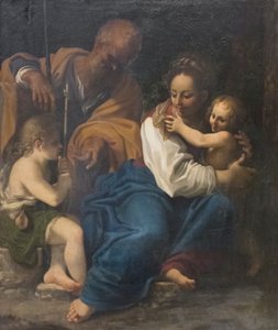 Święta rodzina i święty Jan Chrzciciel autorstwa Bartolomeo Schedoni
