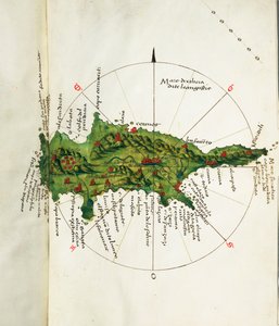 Mapa Cypru, ok. 1485 r. (pergamin)