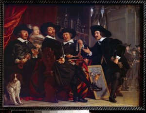 Les syndics des arbaletriers de San Sebastian a Amsterdam Obraz Bartholomeusa Van der Helsta (1613-1670) autorstwa Bartolomeus van der Helst