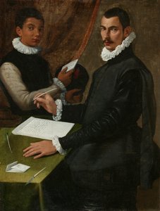 Portret nieznanego mężczyzny i jego sługi autorstwa Bartolommeo (attr. to) Passerotti
